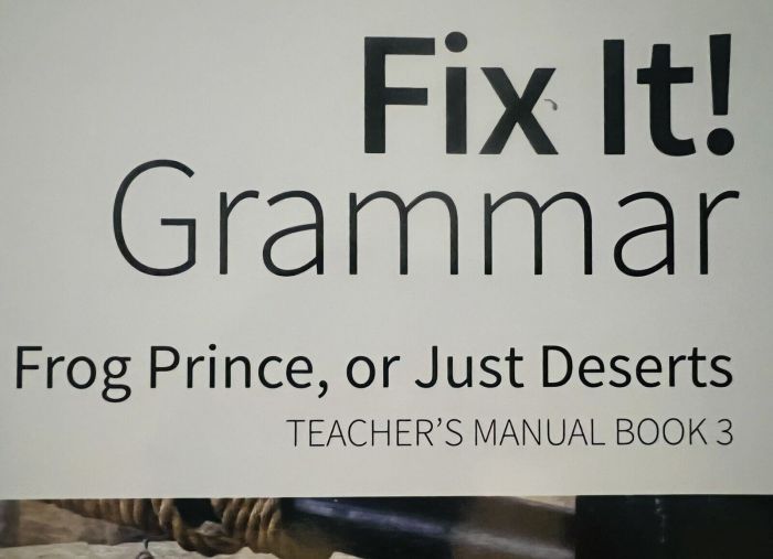 Fix it grammar frog prince answer key