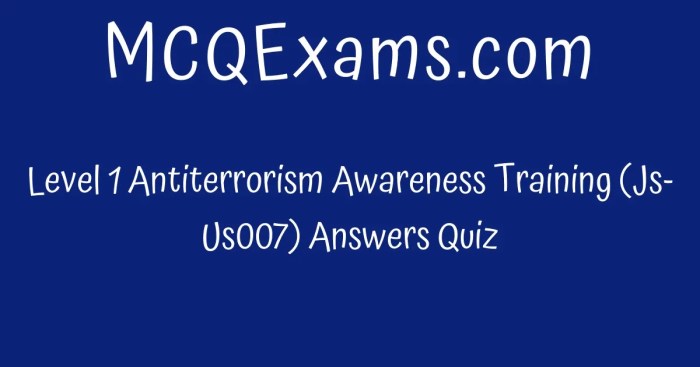 Level i antiterrorism awareness training answers