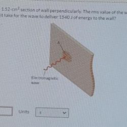 An electromagnetic wave strikes a 1.30 cm2 section of